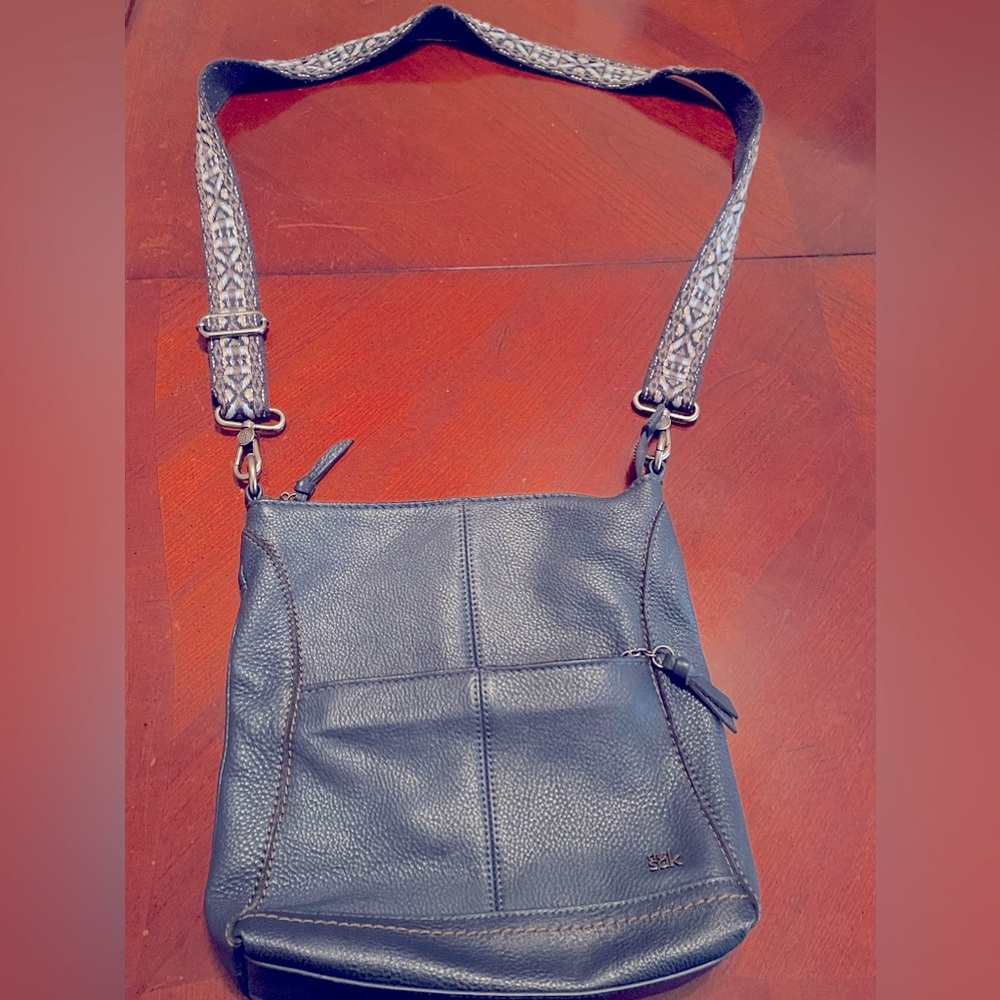 The Sak Navy Leather Shoulder Handbag